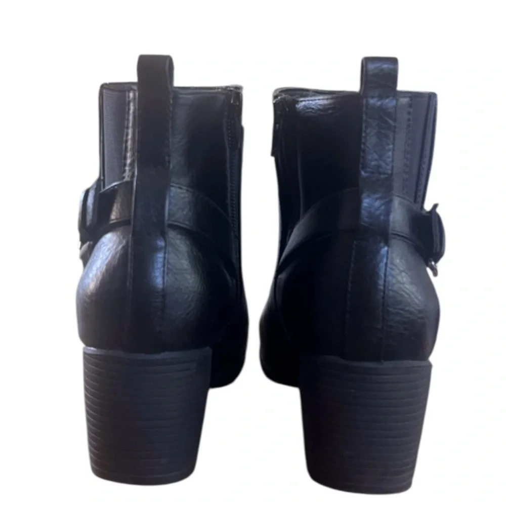 Classic Black Ankle Boots with Buckle Detail